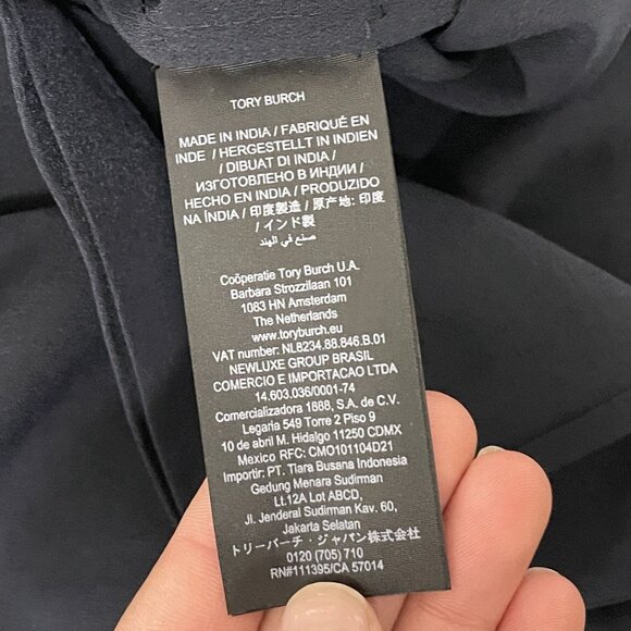 Tory Burch Womens Sleeveless Bow Blouse Top Shirt Sz 4 Navy Blue NWT $250 - Picture 8 of 15